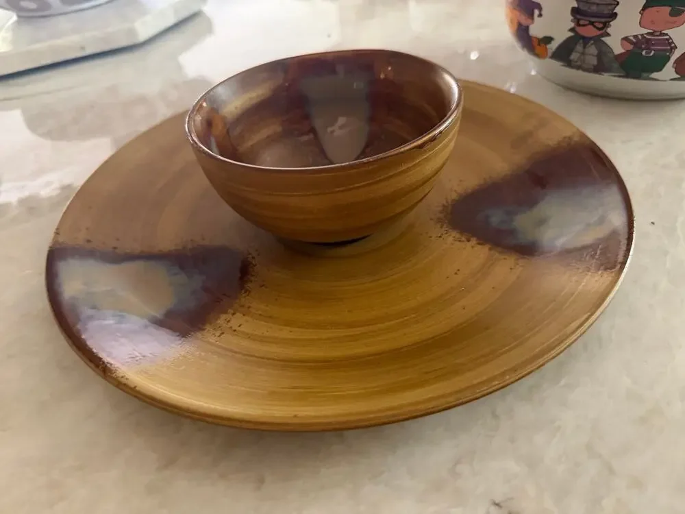 Sango Splash 4951 12” plate platter with serving bowl